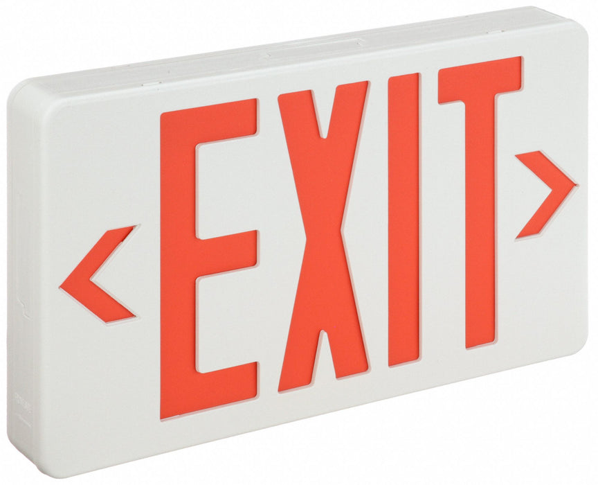Approved Vendor 6CGL5 Exit Sign, Emergency Battery Backup, LED, White, Red, 1 or 2 Faces, Ceiling, Nickel Cadmium