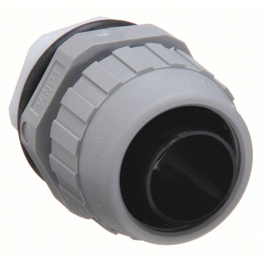 Hubbell P100NGYA Liquid-Tight Conduit Fitting 1 in Trade Size, Straight, Insulated, Gray - KVM Tools Inc.KV6D092