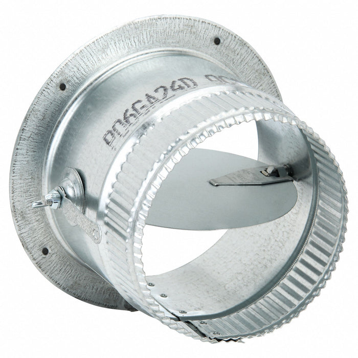 Greenseam GR6POCR6GA24D Duct Collar w/Damper, Steel, For 6 in Dia, 5 in Lg, 6 in Flange I.D., 1 in Flange O. D.