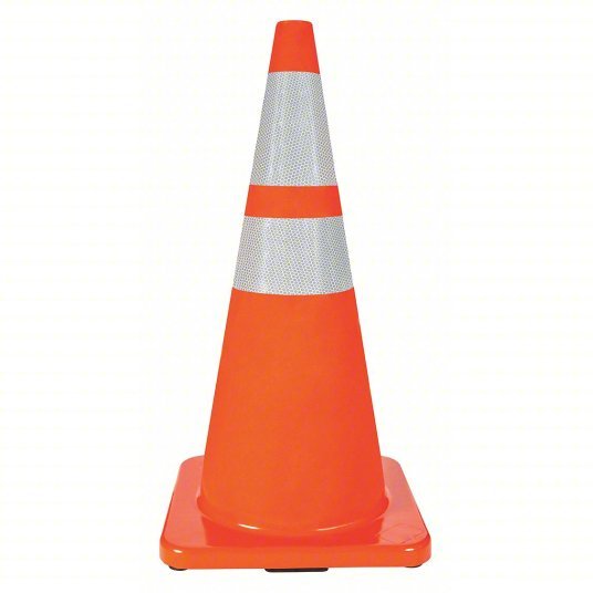 KVM Tools KV6FHA1 Traffic Cone Night or High Speed Roadway (45 MPH or Higher), 28 in Cone Ht, Orange, Std Cone, PVC - KVM Tools Inc.KV6FHA1