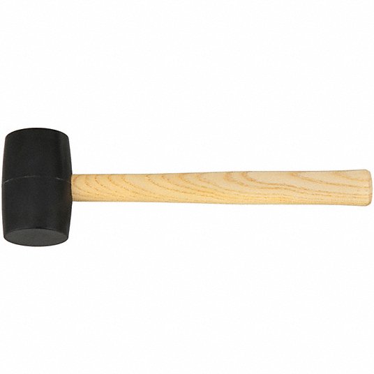 Stanley 51-104 16 oz. Rubber Mallet, 2 3/8 in Face Dia., 11 3/4 in L Wood Handle