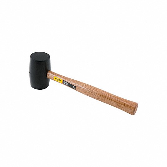 Stanley 51-104 16 oz. Rubber Mallet, 2 3/8 in Face Dia., 11 3/4 in L Wood Handle
