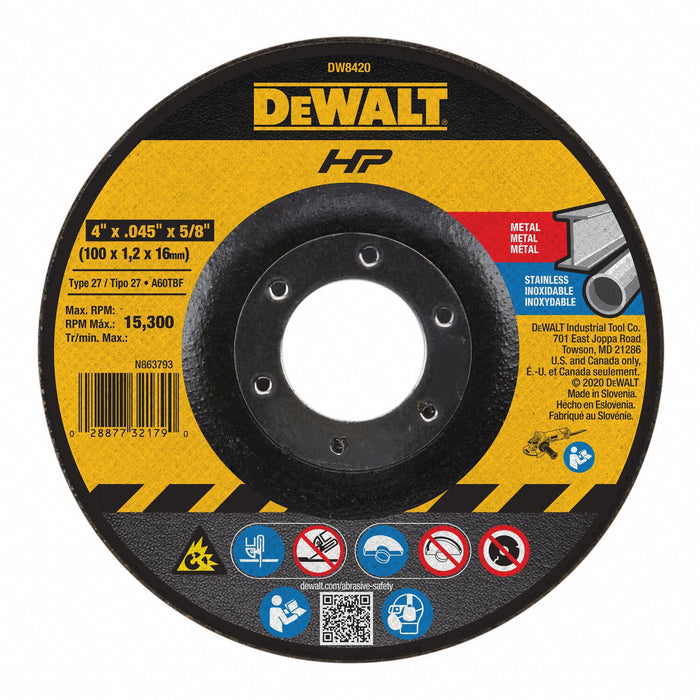 DeWalt DW8420 Depressed Center Cut-Off Wheel