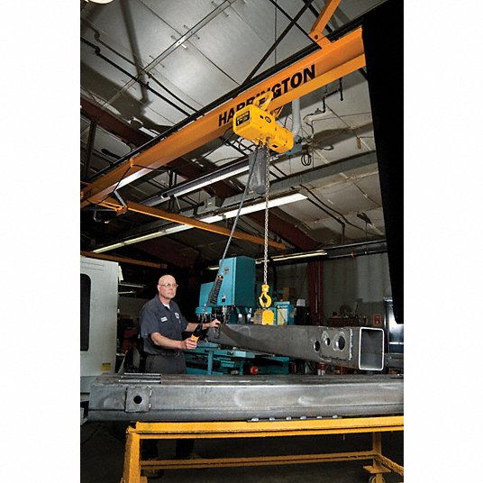 Harrington NER005L-20 Electric Chain Hoist H4 - Heavy Duty, 208-230/460V AC, Hook Mounted - No Trolley, 15 fpm