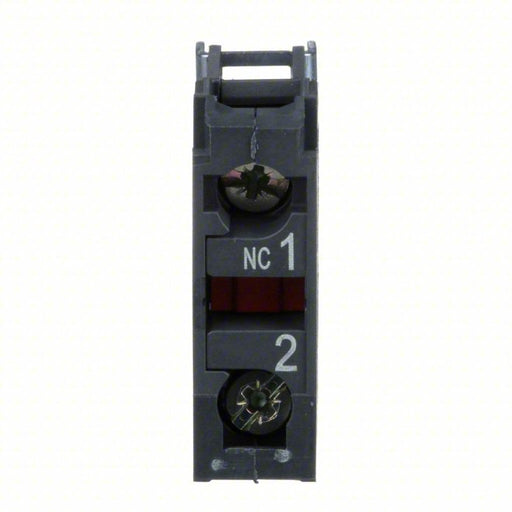 Schneider ZBE102 Contact Block 22 mm Size, Operator, 1NC, 10A @ 600V AC, Momentary, Black/Red - KVM Tools Inc.KV6HZ09