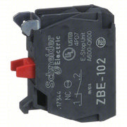 Schneider ZBE102 Contact Block 22 mm Size, Operator, 1NC, 10A @ 600V AC, Momentary, Black/Red - KVM Tools Inc.KV6HZ09