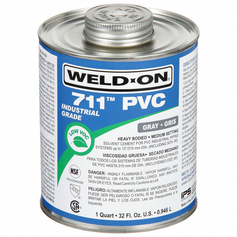 Weld-On 711 PVC Pipe Cement Gray 32 oz