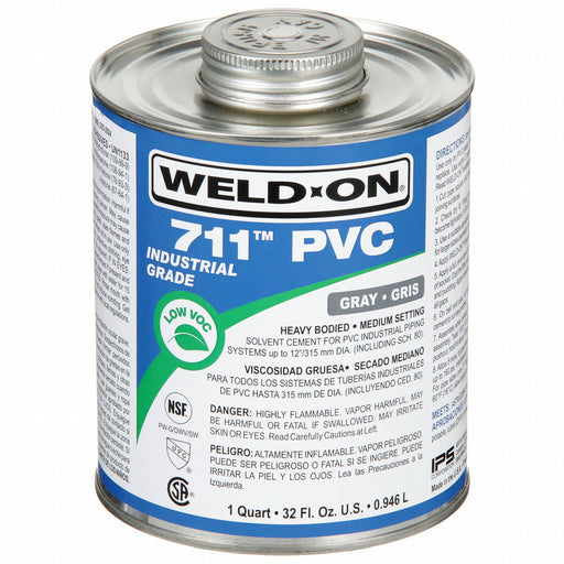 Weld-On 711 PVC Pipe Cement Gray 32 oz