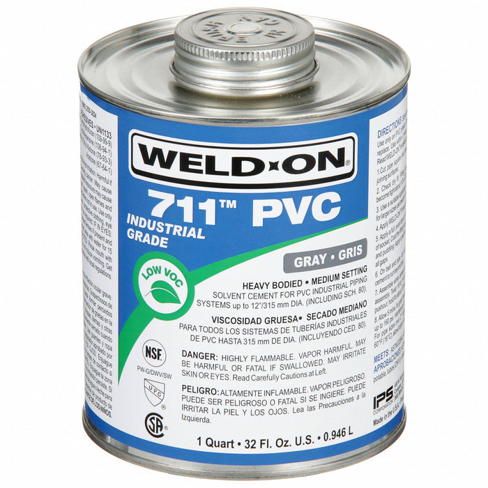 Weld-On 711 PVC Pipe Cement Gray 32 oz