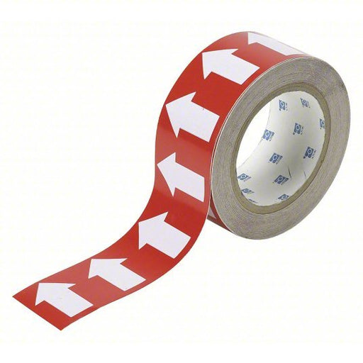 Brady 91422 Pipe Marking Tape Red, White, 2 in Wd, 90 ft Roll Lg - KVM Tools Inc.KV6M868