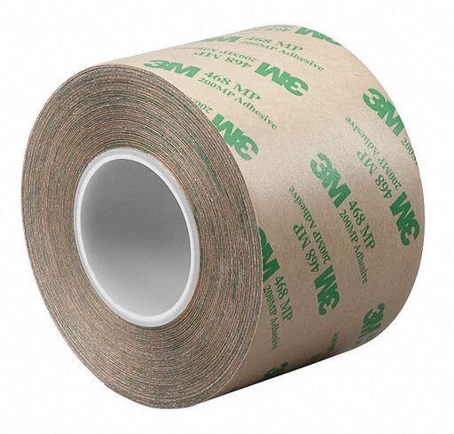 3M 468MP Transfer Tape, 6 in Wd, 5 yd Lg, 5.2 mil Thick, Polycoated Kraft Paper, Acrylic, 2 PK
