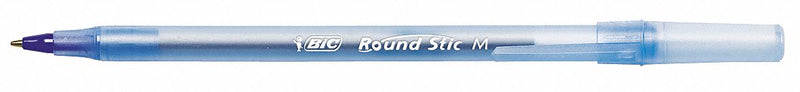 Bic BICGSM11BE Pen Set, Round Stic™ Xtra Life, Blue, 1 mm, Capped, Translucent, No Grip, Plastic, Medium, 12 PK