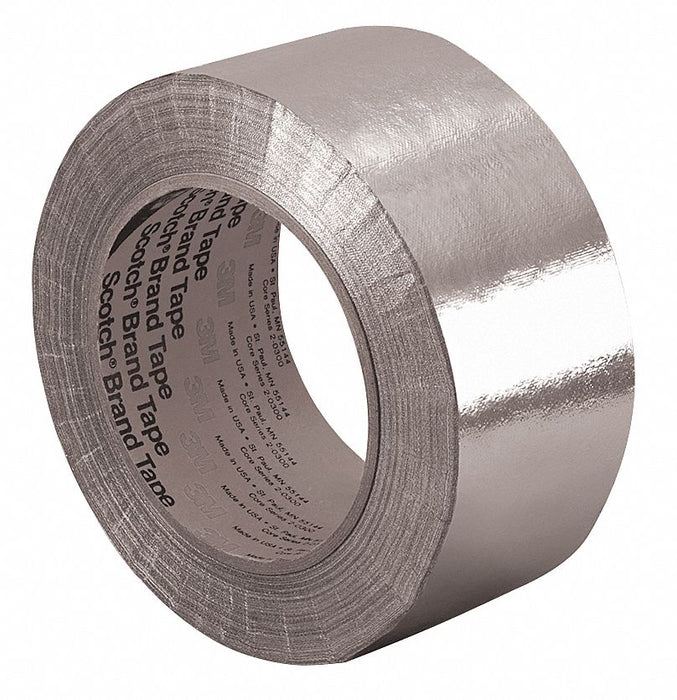 3M 363 Foil Tape, 1 in Wd, 36 yd Lg, 7.3 mil Thick, Silicone, Indoor/Outdoor, -65°F Min Temp, Silver