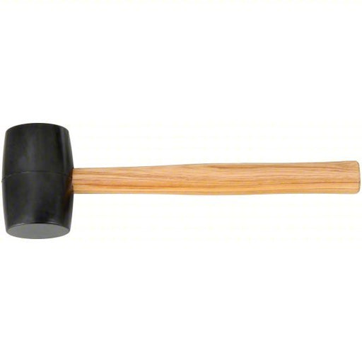 Stanley 57 - 522 Rubber Mallet Wood Handle, 18 oz Head Wt, 2 3/8 in Dia, 4 in Head Lg, 14 in Overall Lg, Black - KVM Tools Inc.KV6R335