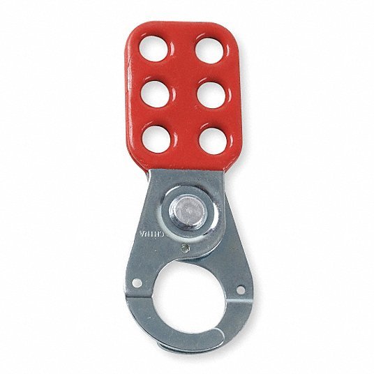 Brady 65375 Lockout Hasp Std Hasp, 1 in Opening Size, Red, 6 Padlocks, Std,= - KVM Tools Inc.KV6T767