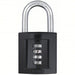 Abus 158/50 Combination Padlock Gen Security, Steel, Zinc Die - Cast, Black, Silver, Front - KVM Tools Inc.KV6WNZ3