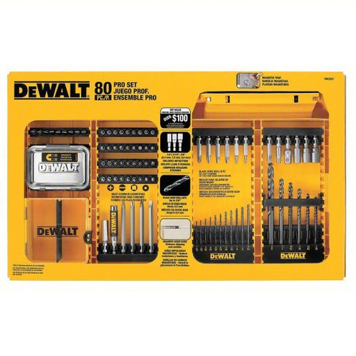 DeWalt DWAMF1280 Screwdriver Bit Set, 1/4 in Hex Shank Size, S2 Steel, 80 No. of Pieces - KVM Tools Inc.KV55KH41