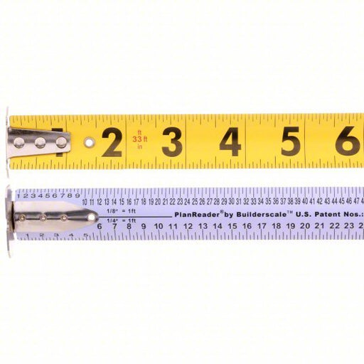 Johnson 1819 - 0033 Tape Measure Inch, Nonmagnetic Single Hook Tip, Plastic with Rubberized Grip, 33 ft - KVM Tools Inc.KV6XUT0
