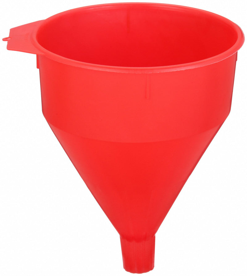 Funnel King 32006 Spout Funnel with Screen, Polyethylene, 192 fl oz Fluid Capacity, 8 1/4 in Overall Dia, Red