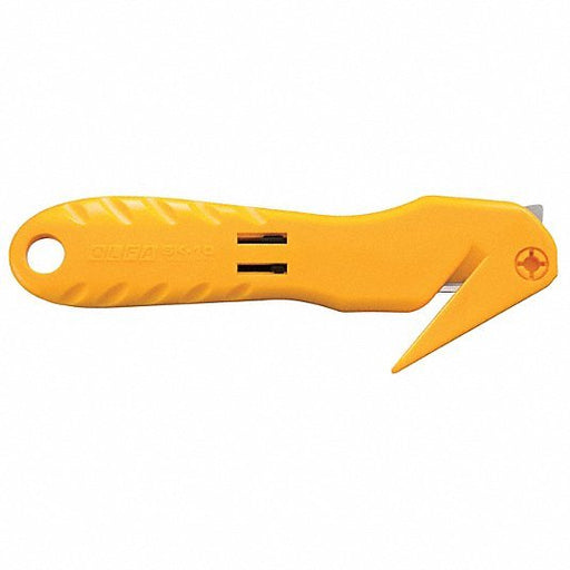 Olfa SK - 10 Hook - Style Safety Cutter 6 1/4 in Overall Lg, Straight Handle, Textured, Steel, Yellow - KVM Tools Inc.KV6ZTL2