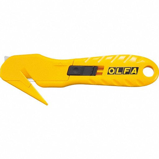 Olfa SK - 10 Hook - Style Safety Cutter 6 1/4 in Overall Lg, Straight Handle, Textured, Steel, Yellow - KVM Tools Inc.KV6ZTL2
