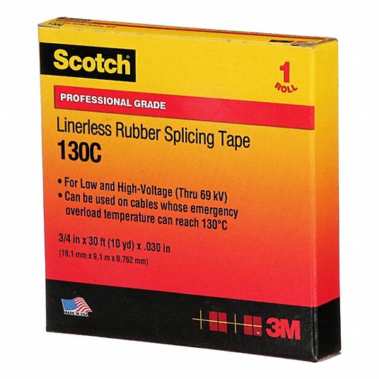 3M 130C-3/4X30FT Electrical Tape 3/4 in Wd, 10 yd Lg, 30 mil Thick, Ethylene Propylene Rubber, 69 kV Volt Rating