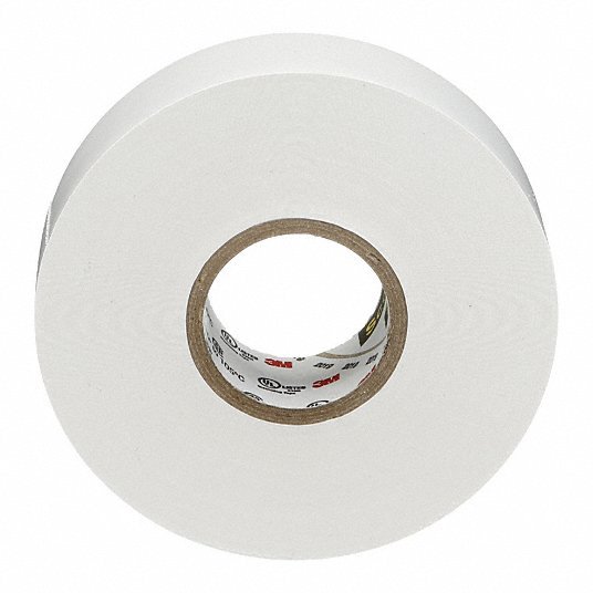 3M 10828 Electrical Tape: 3/4 in Wd, 22 yd Lg, 7 mil Thick, Vinyl, Rubber, 600 V Volt Rating, 35 White - KVM Tools Inc.KV2A228