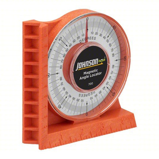 Johnson 700 Angle Finder 4 Quadrants, Magnetic, Inches, Acrylic, 5.88 in Lens Dia, 0°to 90° - KVM Tools Inc.KV6A511