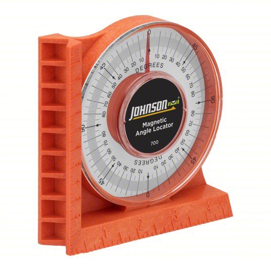 Johnson 700 Angle Finder 4 Quadrants, Magnetic, Inches, Acrylic, 5.88 in Lens Dia, 0°to 90° - KVM Tools Inc.KV6A511