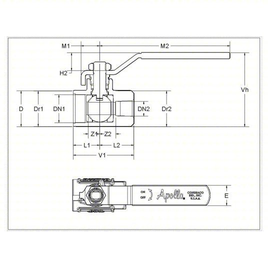 Apollo 7010201 Manual Two - Way Ball Valve 3/8 in, Bronze, Straight, FNPT x FNPT, 600 psi Max. Pressure (CWP) - KVM Tools Inc.KV6KK48