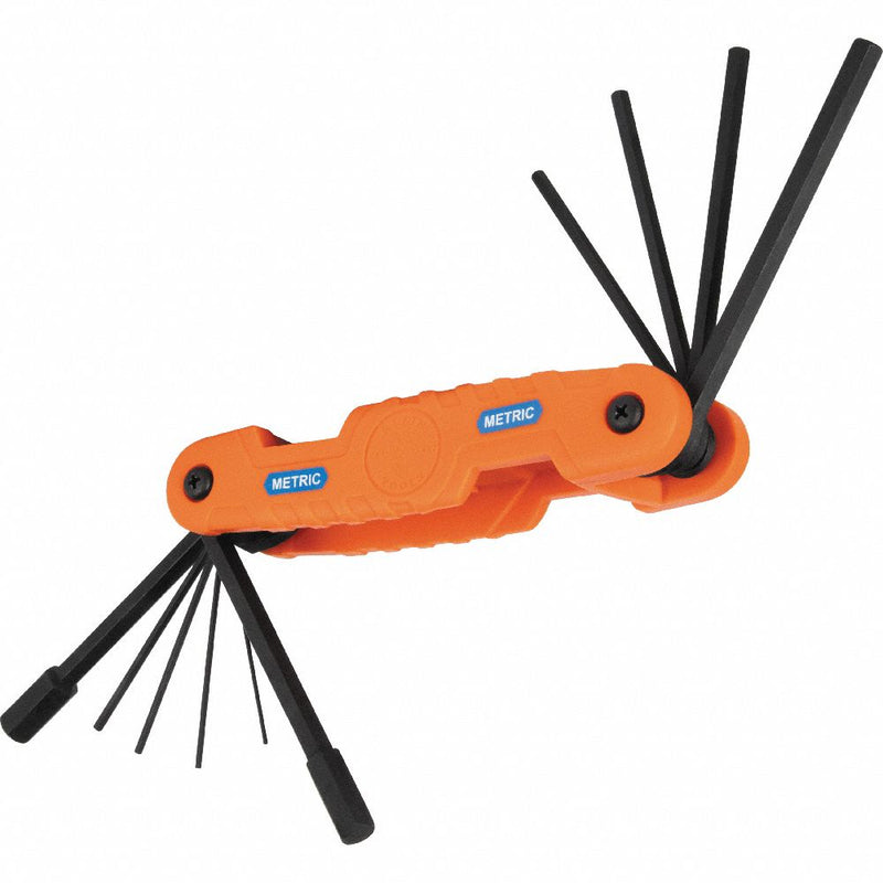 Klein 70550M Pro Folding Hex Key Set, 10-Key, Metric Sizes PK3