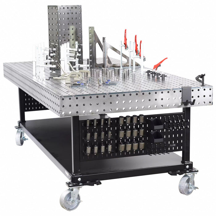 Flextur 71500006 Welding Table, 35 in H x 48 in D x 96 in W, 4,000 lb Capacity, Mobile, Includes Tooling Kit
