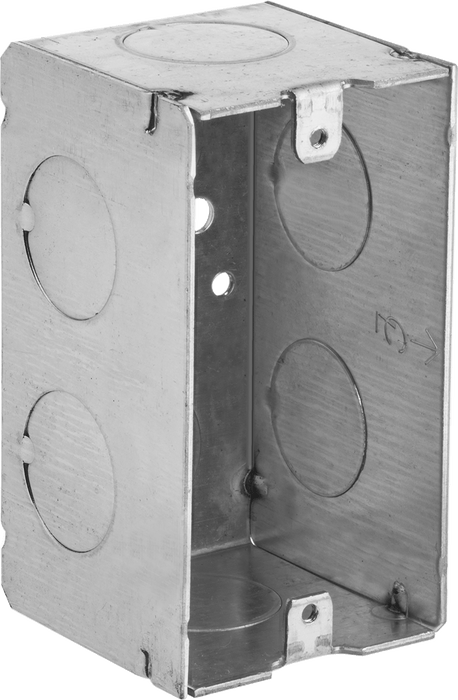 McMaster 71695K443 Steel Switch Box (Handy Box), 1 Gang, 8 Knockouts, 3/4 Trade Size, Zinc-Plated