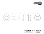 McMaster 7196A136 1-1/2" Square Drive Impact Socket, Extension, 8" Long