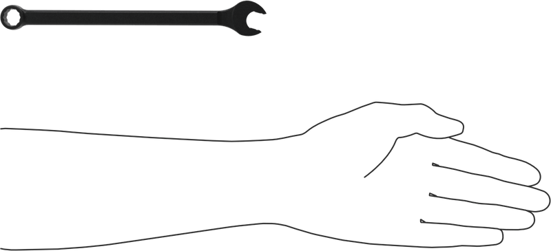 McMaster 7242A13 12-Point Combination Wrench, 1/2", 8" Overall, Black-Oxide Steel