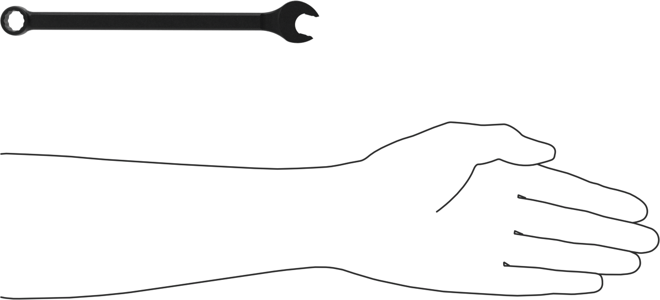 McMaster 7242A13 12-Point Combination Wrench, 1/2", 8" Overall, Black-Oxide Steel