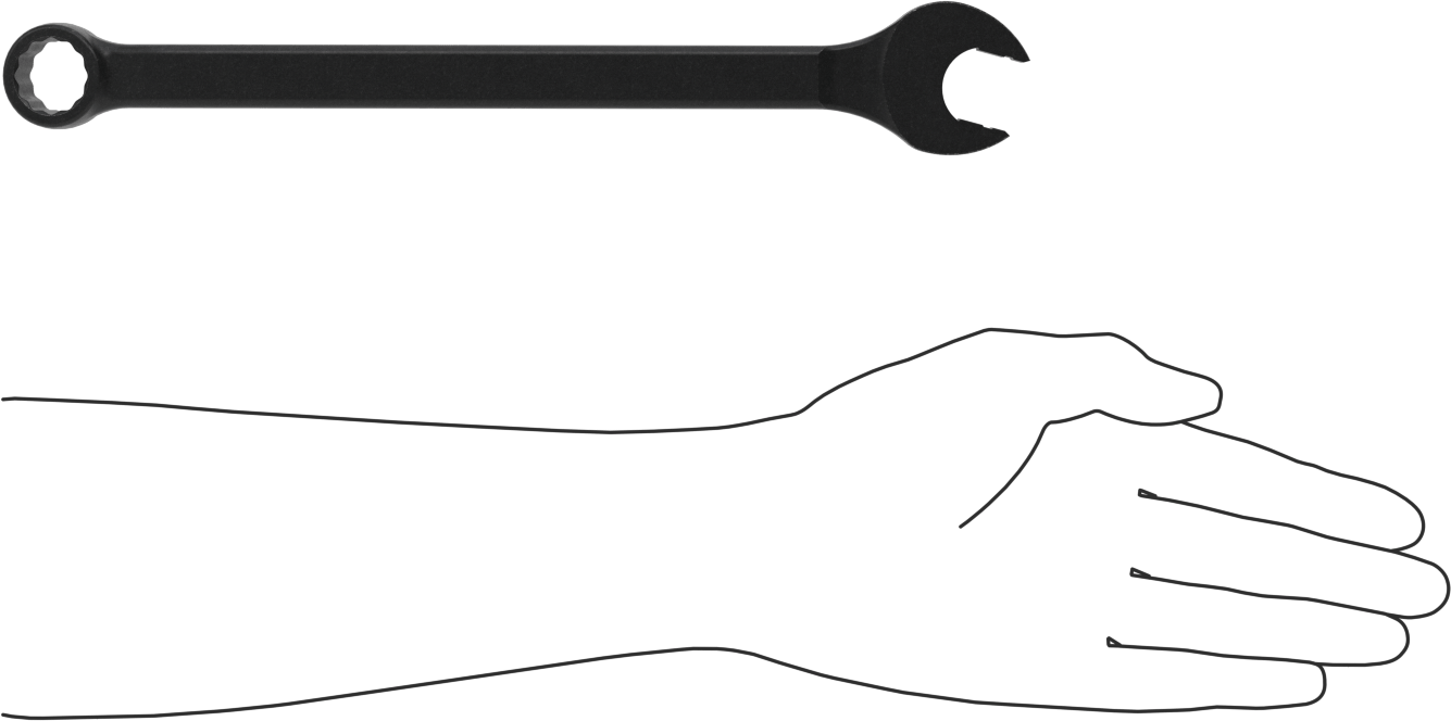 McMaster 7242A18 12-Point Combination Wrench, 13/16", 11-3/4" Overall, Black-Oxide Steel