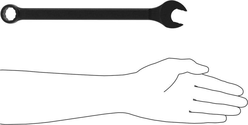 McMaster 7242A19 12-Point Combination Wrench, 7/8", 12-1/2" Overall, Black-Oxide Steel