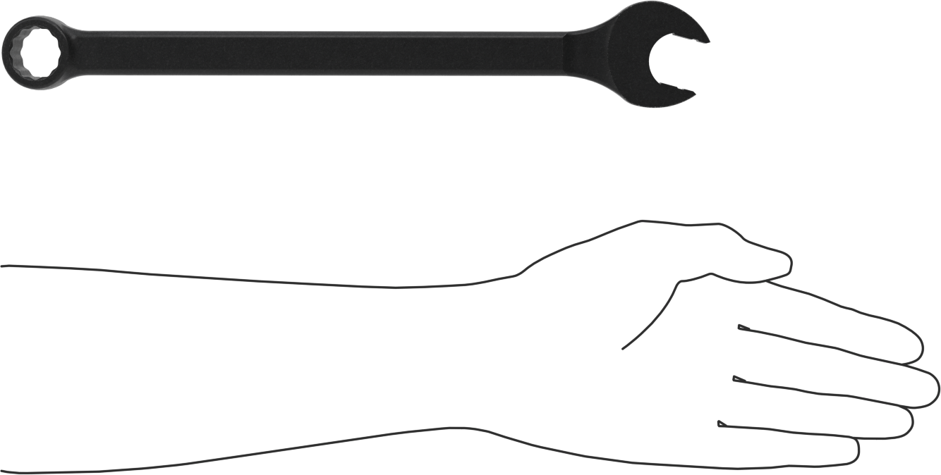 McMaster 7242A19 12-Point Combination Wrench, 7/8", 12-1/2" Overall, Black-Oxide Steel