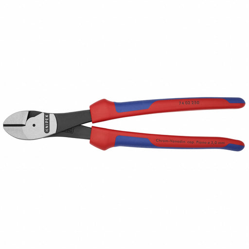 Knipex 74 02 250 Diagonal Cutting Plier, Std, Straight, Oval, 1 1/4 in Jaw Lg, 1 1/4 in Jaw Wd, 10 in Overall Lg