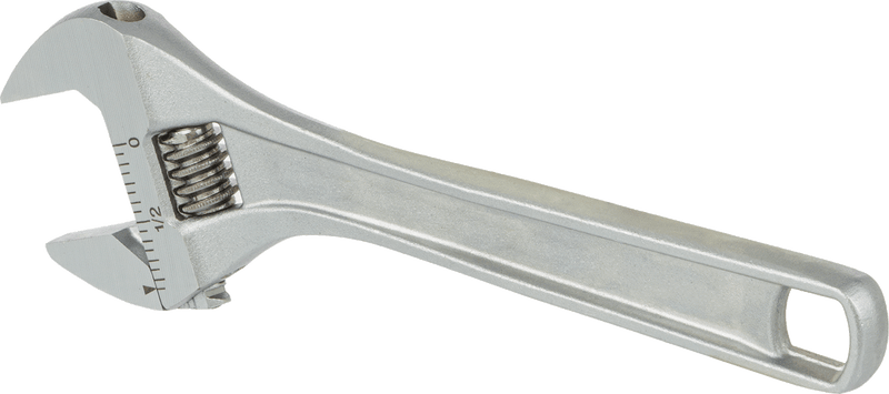 McMaster 7430A32 Chrome-Plated Steel Adjustable Wrench, Plain Grip, 6" Overall Length, 15/16" Maximum Jaw Capacity