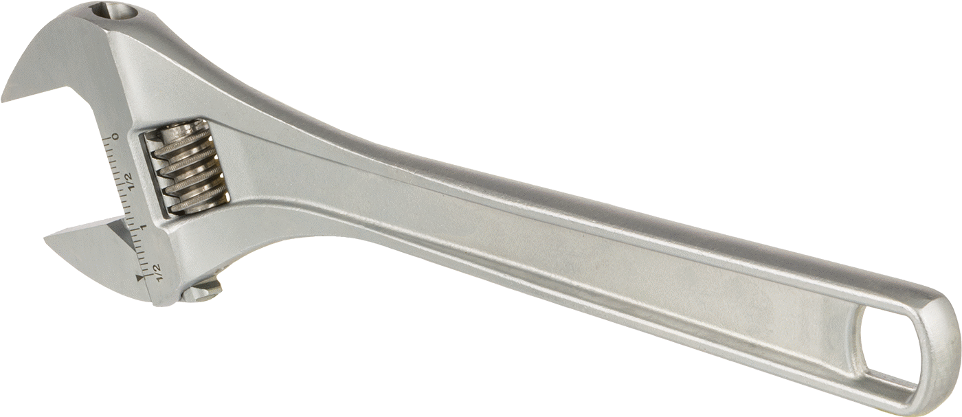 McMaster 7430A35 Chrome-Plated Steel Adjustable Wrench, Plain Grip, 12" Overall Length, 1-1/2" Max Jaw Capacity, SAE AS4984