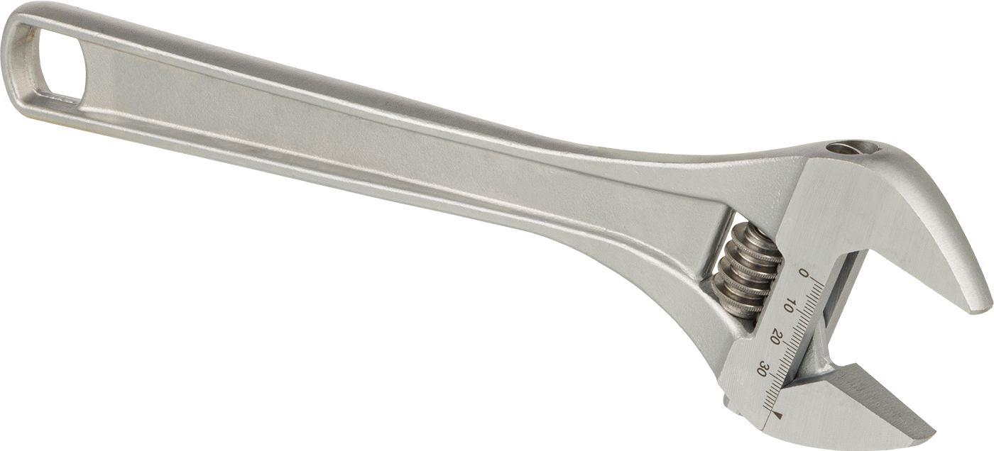 McMaster 7430A35 Chrome-Plated Steel Adjustable Wrench, Plain Grip, 12" Overall Length, 1-1/2" Max Jaw Capacity, SAE AS4984