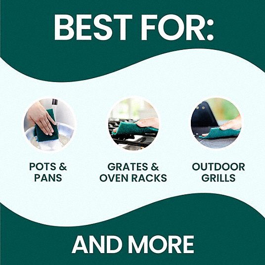 Scotch - Brite 222 Scotch - Brite Heavy Duty Scour Pad Synthetic Fiber, 6 in Lg, 3 3/4 in Wd, 2 PK - KVM Tools Inc.KV874KZ4