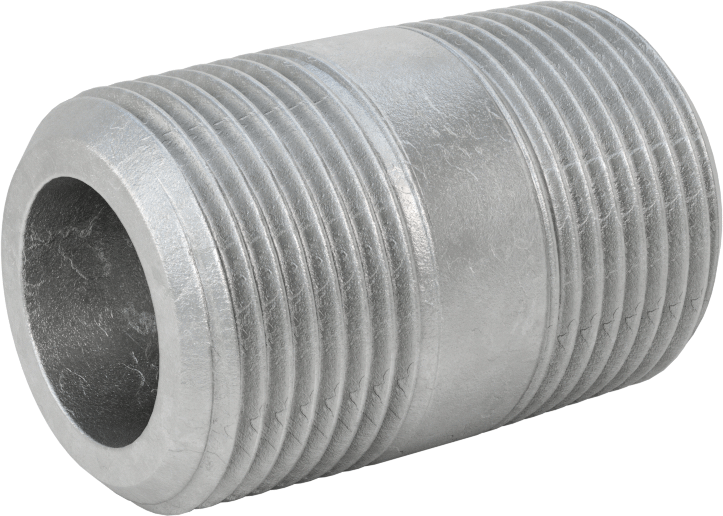 McMaster 7736K135 Extra-Thick-Wall Galvanized Steel Pipe Nipple, Threaded on Both Ends, 1 NPT, 2" Long