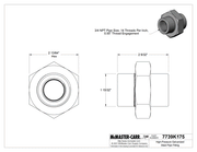 McMaster 7739K175 High-Pressure Galvanized Steel Pipe Fitting, Union Straight Connector, 3/4 NPT Female
