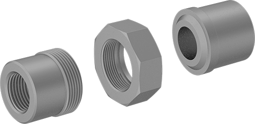 McMaster 7739K174 High-Pressure Galvanized Steel Pipe Fitting Union Straight Connector, 1/2 NPT Female