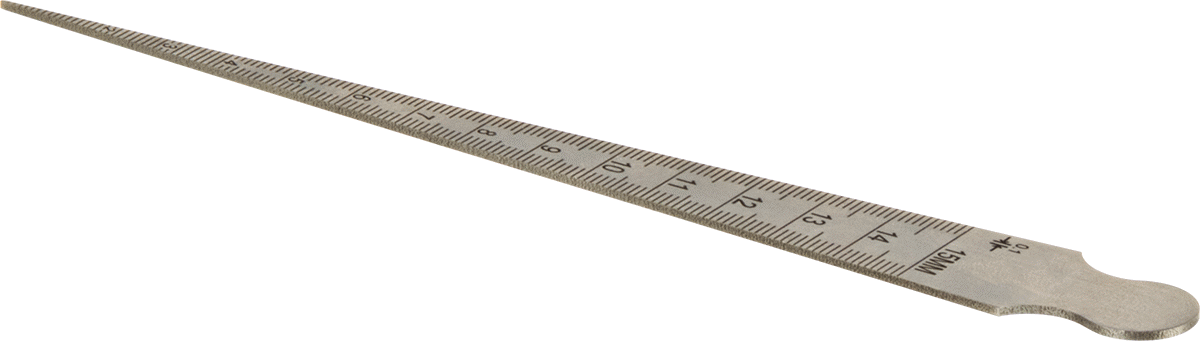 McMaster 7811N13 Tapered-Width Feeler Gauge, Stainless Steel, 0.8 mm to 15 mm Width Measuring Range