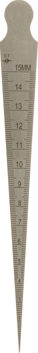 McMaster 7811N13 Tapered-Width Feeler Gauge, Stainless Steel, 0.8 mm to 15 mm Width Measuring Range