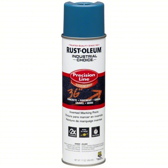 Rust - Oleum 203022V Precision Line Marking Paint Inverted Paint Dispensing, APWA Caution Blue, 17 fl oz - KVM Tools Inc.KV783AC7